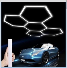 Hexagon LED Garage Light: 25 Pack Updated Bigger 25-PACKS 5-Hex , White