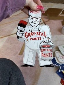 Porcelain Gray Seal Paints Guy Sign