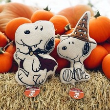 Set of 2 Peanuts Snoopy Sherpa Pillows Fall Holiday Halloween NWT