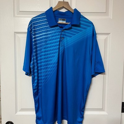 PGATOUR Airflux Mens XXL Blue Golf Polo Shirt Performance Dry Fit