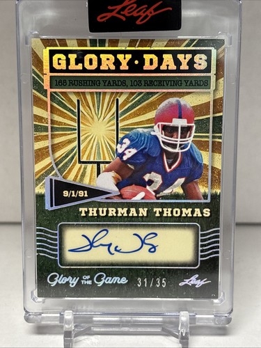 2025 LEAF GLORY OF THE GAME THURMAN THOMAS AUTO 31/35
