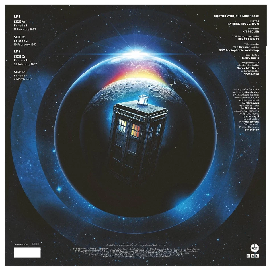 DOCTOR WHO LP x 2 The Moonbase BLUE MOON COLOURED VINYL Original Soundtrack IN S - Image 4 of 4