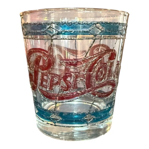 Vintage Tiffany Style Pepsi Drinking / Rocks Glass