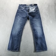BKE Jeans Mens 31x29 Blue Justin Bootcut Mid Rise Dark Wash Button Fly Faded