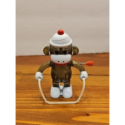 Z Wind Ups Grey Sock Monkey Jumping Rope Wind Up Walker Toy Rare 2014 WORKS