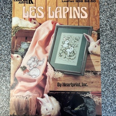 Les Lapins Counted Cross Stitch Chart Heartprint 1990 Bunny Rabbits Cabbage