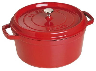 STAUB Cocotte rd 28 cm kirschrot, Bräter, Gusseisen, Schmortopf, Induktion