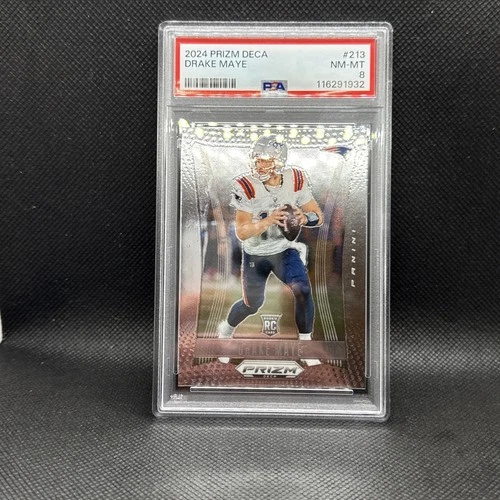 2024 Panini Prizm Deca Drake Maye #213 (RC) PSA 8 New England Patriots MVP