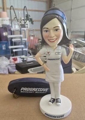 Progressive Flo Advertising Character Bobblehead Figure with Insurance Keychain
