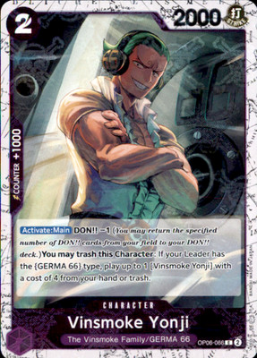 Vinsmoke Yonji () (Jolly Roger Foil) Foil C Premium Booster -The Best- OP06-066