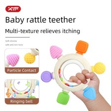Gentle Colorful Sensory Rattle for Babies 2Pcs 2-in-1 Teether fits 0-12 Months