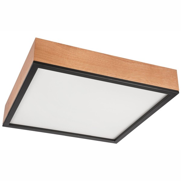 Deckenleuchte Deckenlampe Eckig Holz Metall Klein B: 48 Cm 4X E27 Wohnzimmer-image