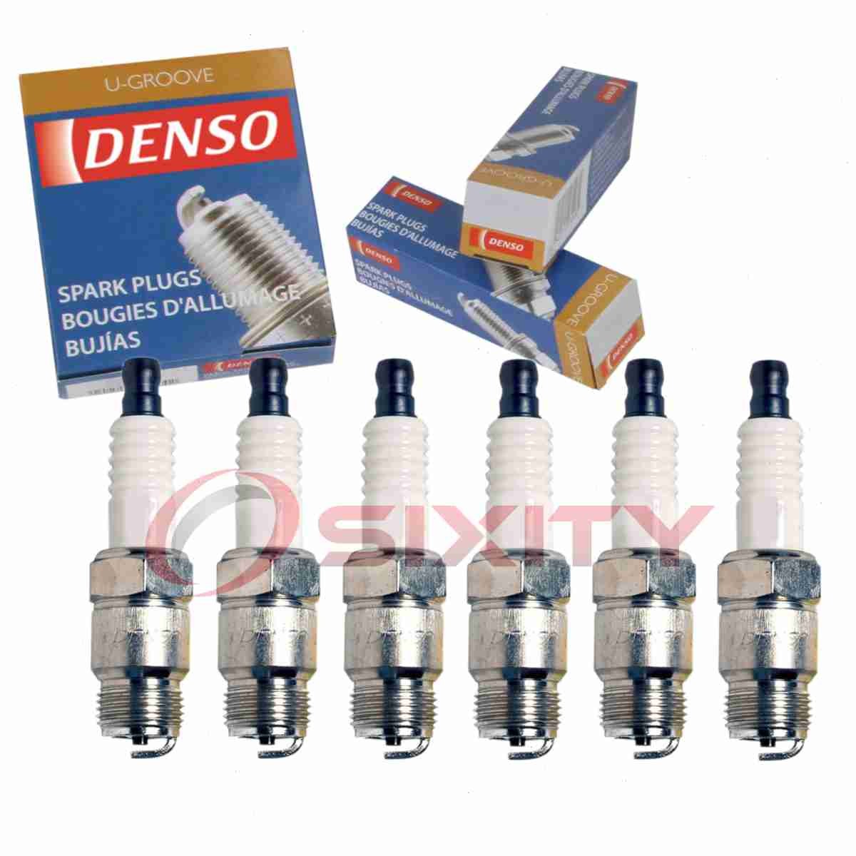 6 pc Denso Standard U-Groove Spark Plugs for 1968-1974 GMC C15 C1500 lk