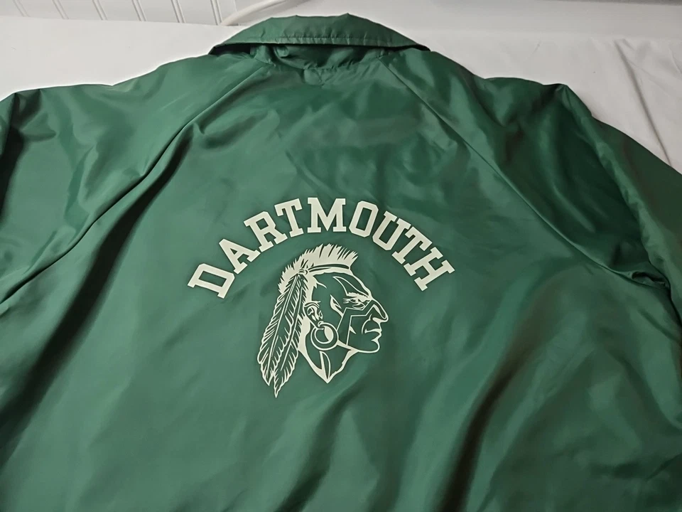 70's Vintage Dartmouth College Indian Fleece Lined Jacket Button Up Sz XL 27x30 - Image 2 of 4