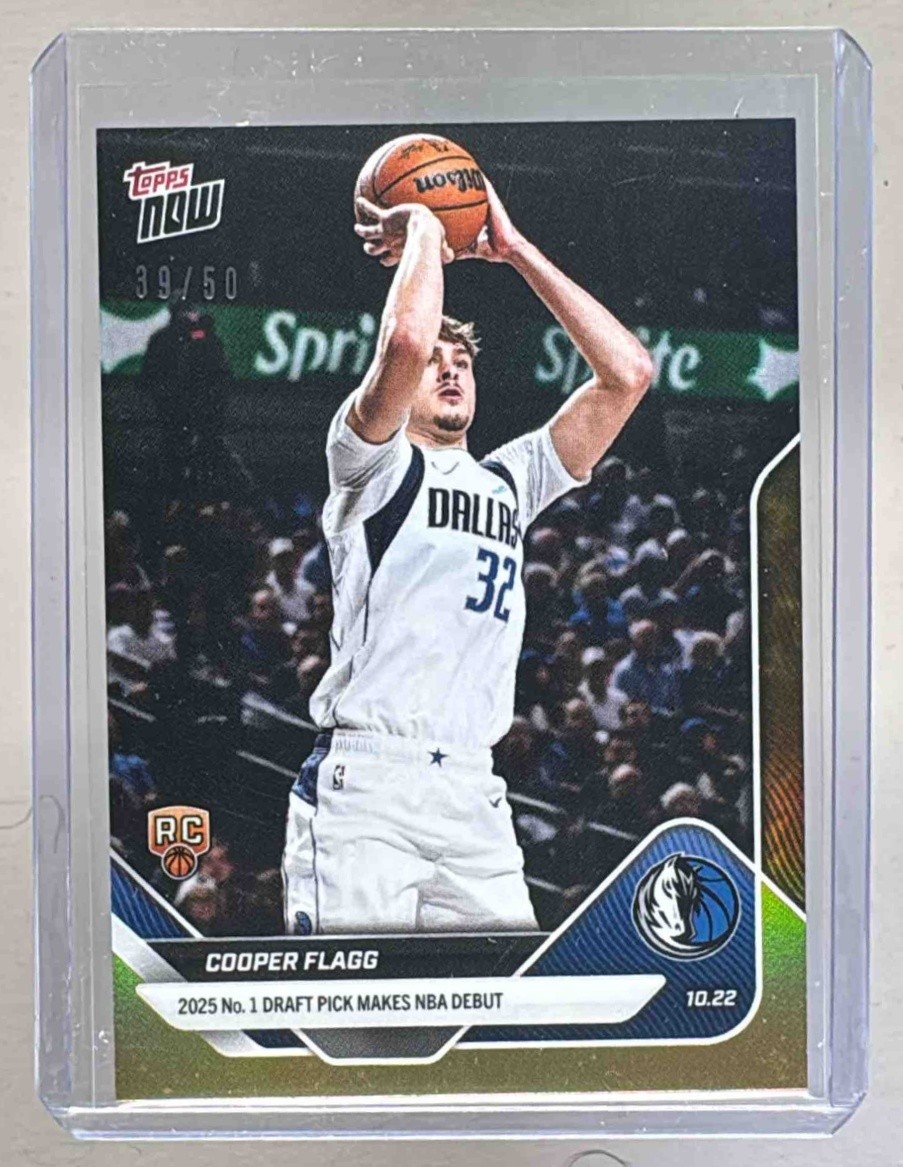 Cooper Flagg 2025 Topps Now #6 Gold Foil Rookie RC /50