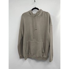 Public Supply NYC Mens Oversize Hoodie Sweatshirt L Brown Washed Quilted Hood