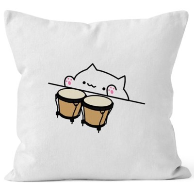 Bongo Cat Kissen-Bezug Meme Kissen-Hülle Deko-Kissen MoonWorks 