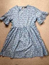 Women’s Boohoo Dress Light Blue / Baby Blue - Ditsy Smock Dress Uk 10