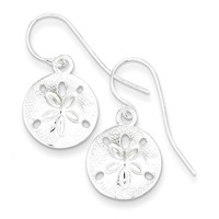 925 Sterling Silver Shiny Sand Dollar Dangle Earrings - 13x26mm 1.72grams on sale 925 Sterling Silver Shiny Sand Dollar Dangle Earrings - 13x26mm 1.72grams on sale