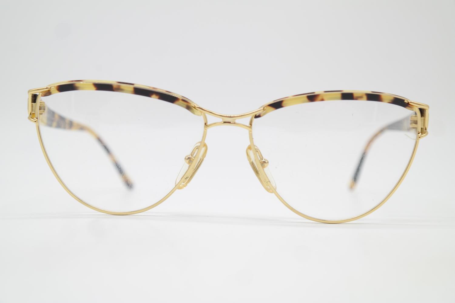 Gafas Vintage Vogart Línea 3037 Marrón Dorado Ovalado Montura Gafas