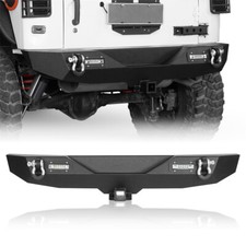Rear Back Bumper W Led Floodlights Towing Hooks For Jeep Wrangler Jk 2007-2018