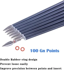 Archery 19/64? 100 Grain Field Points Tips Target and .244/6.2Mm Arrows Inserts