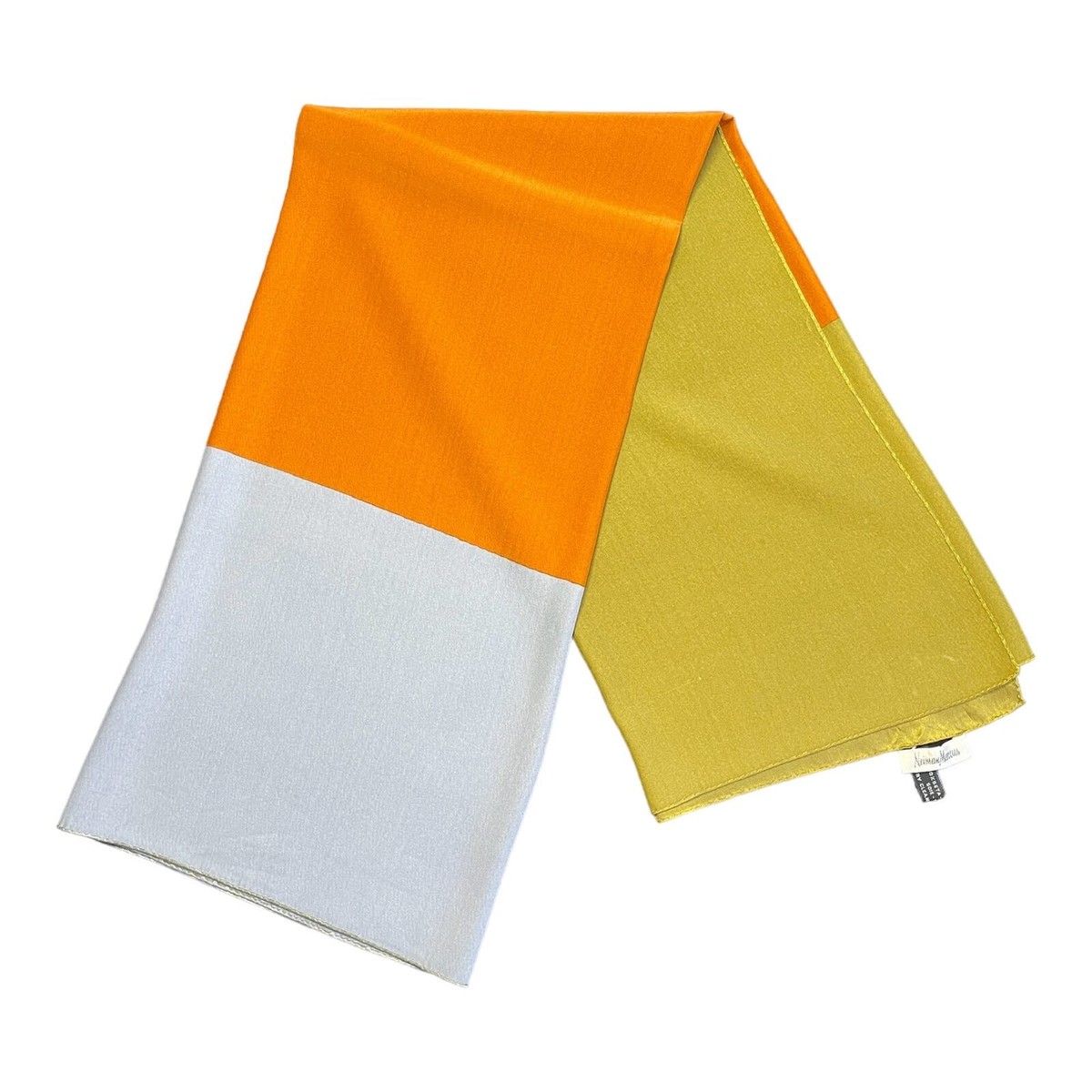 Neiman Marcus Colorblock Silk Scarf Vintage Geometric Retro 70s