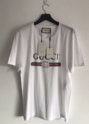 Gucci 1980 Printed Shirt T-shirt WHITE Washed size XL Distressed