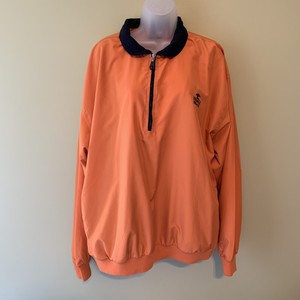 PEBBLE BEACH Mens Performance GOLF 1/4 Zip Pullover Windbreaker Mesh Orange XL