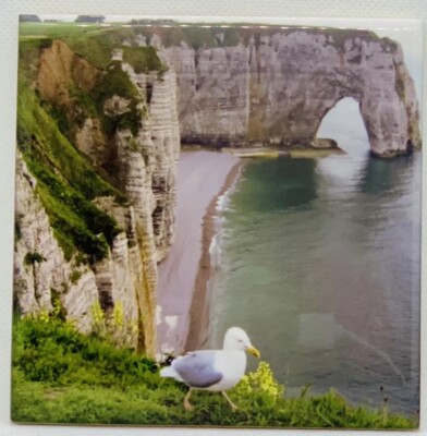 Normandy France Ceramic Tile Trivet Coaster Travel Souvenir 4'' x 4''