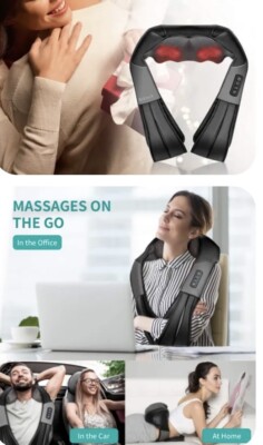 Blue-Nekteck Shiatsu Neck and Back Massager with Soothing Heat