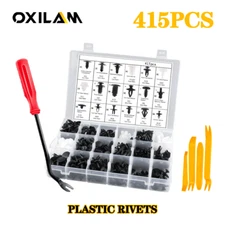 415PCS Bumper Retainer Clips Car Plastic Rivets Fasteners Push Retainer Kit EOJ