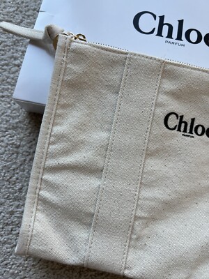CHLOE` Parfum SOFT BEIGE BEAUTY CANVAS POUCH BEAUTY Makeup