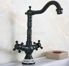 Oil Rubbed Bronze Kitchen Bathroom Basin Sink Mixer Tap Deck Mount Faucet wnf648