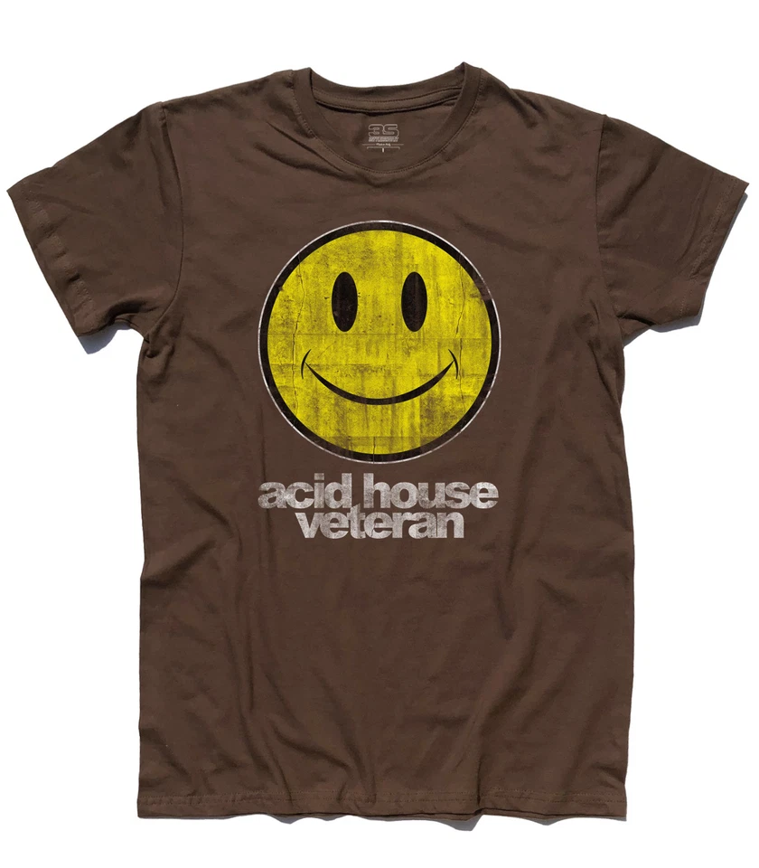 T-shirt uomo vintage ACID HOUSE VETERAN maglietta house music musica hippie - Immagine 4 di 4