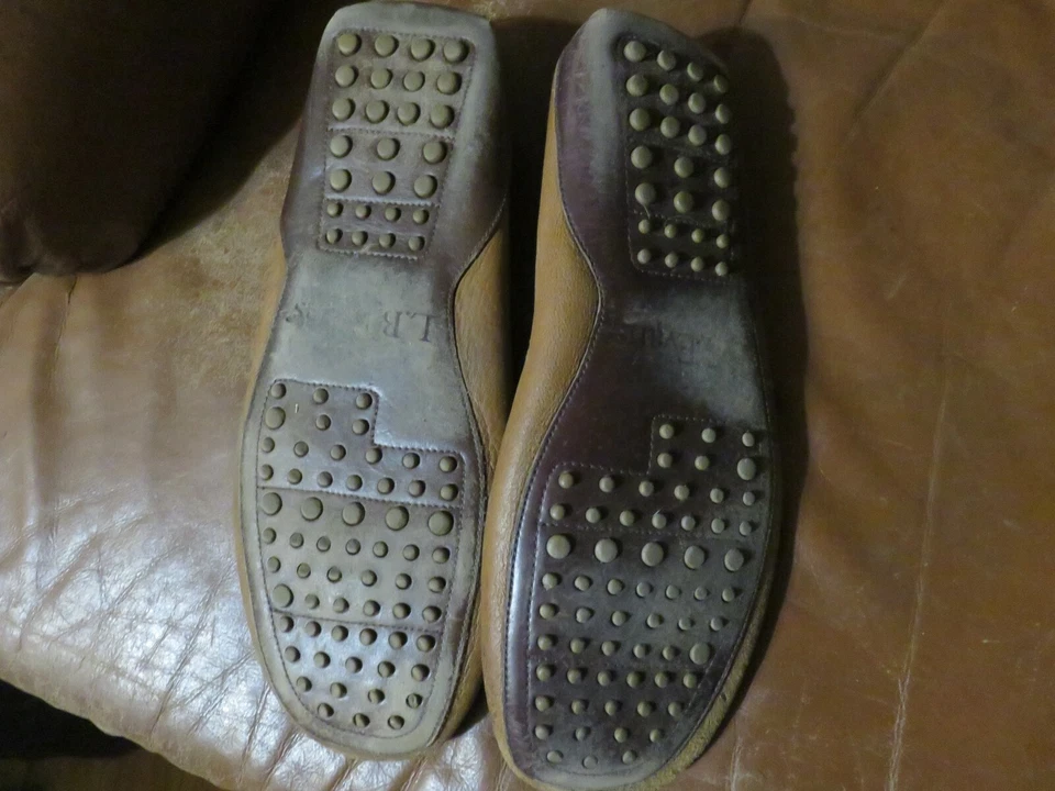 L.B. Mocasines de conducción Evans marrón sin cordones talla 12 Cuero 5468 Foto 2 de 4