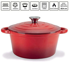 Casseruola forno in Ghisa Smaltata  6L Ø24cm Cocotte Ultra Resistente Pentola