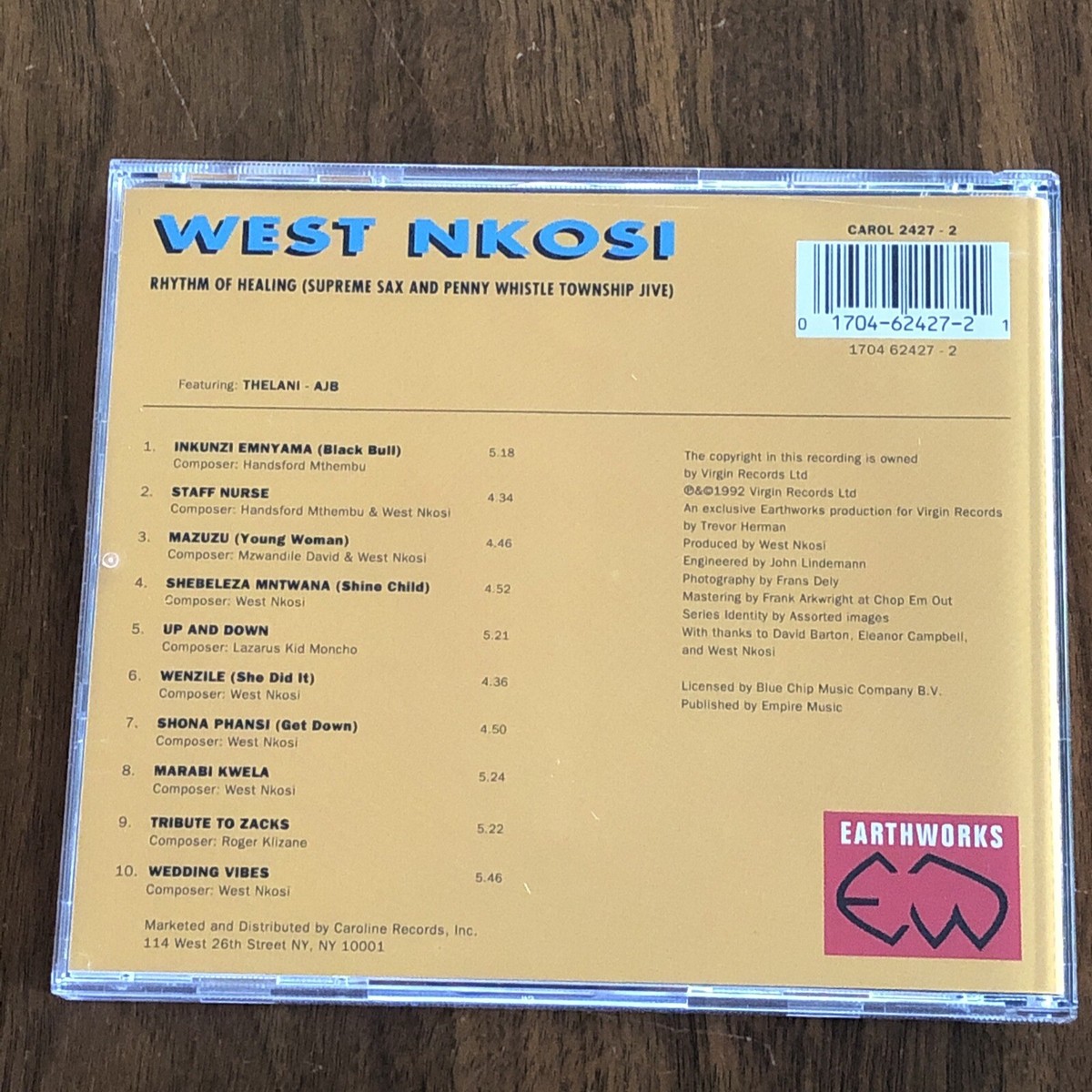 Rhythm of Healing by West Nkosi (CD, Jan-1993, Earthworks