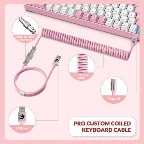 Teclado mecánico ZIYOU LANG T8 y cable USB C en espiral con retroiluminación LED RGB - Imagen 17 de 25
