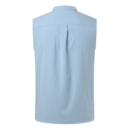 Camiseta sin mangas sin mangas de color liso para hombre Camiseta informal Chaleco de playa Camiseta - Imagen 19 de 27