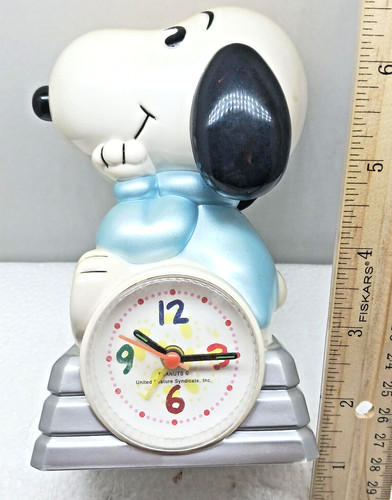 Vintage Peanuts Snoopy Alarm Clock - UFS Works - Has Sun Fading - See Pics