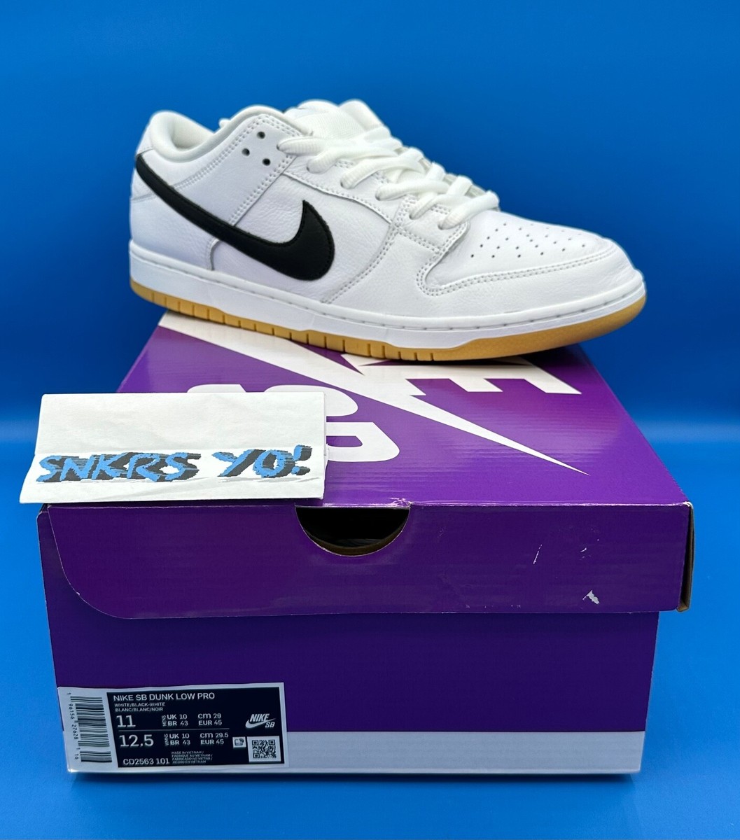 Nike SB Dunk Low Pro White Gum (CD2563-101) Size 11 | eBay