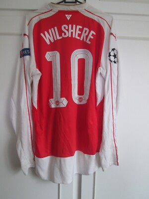 Arsenal 2015-2016 Wilshere 10 home LS Football Shirt Size Medium Gunners /59321