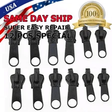 12X Fix Zipper Zip Slider Repair Instant Kit Removable Rescue Replacement Pack