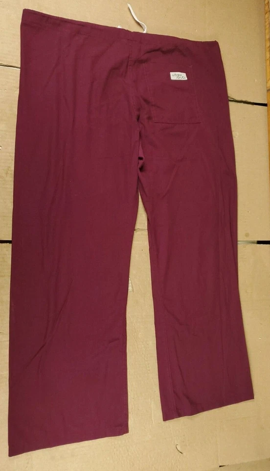 Urbane Scrubs burgundy women's straight leg drawstring scrub bottoms size L 29L - Image 2 of 4