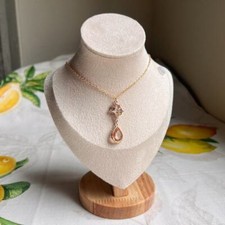 Peach Colored Romantic Victorian Bridal Wedding Necklace, Cottagecore Necklace