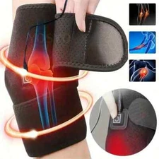 Electric Heated Knee Pad Brace Arthritis Pain Relief Warm Therapy Leg Wrap Belt