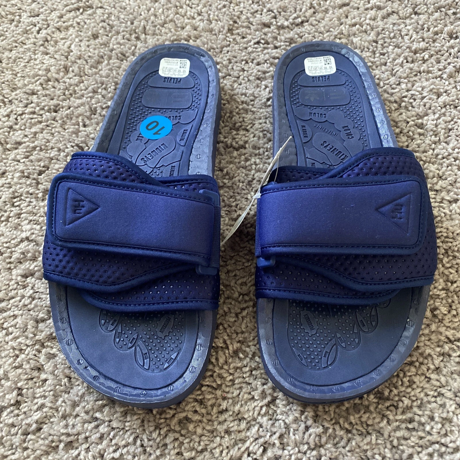 Pharrell Williams x Adidas Chancletas HU blu navy slides FY6142 uomo taglia 10 nuovo