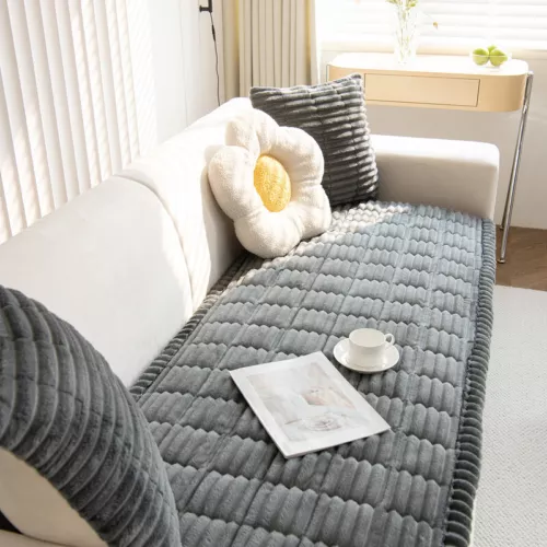 Verdicken Sie rutschfeste Haustier Couch Bezug gesteppt Sofa Handtuch Winter warm Plüsch Kissen USA - Bild 10 von 44