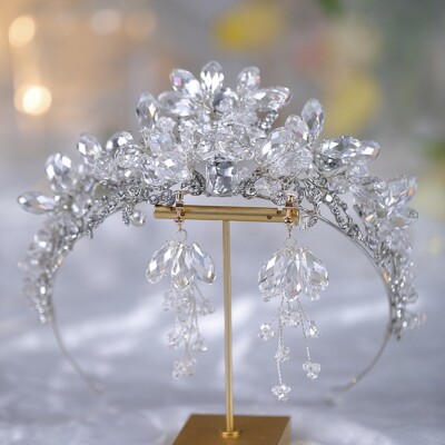 New Crystal Wedding Rhinestone Tiara Bridal Tiara - QUEEN VICTORIA Royal Bridal Tiara Crystal  main image 3